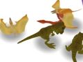 Spel Dinosaurier slås samman och slåss  på nätet