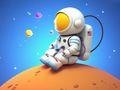 Spel Målarbok: Spaceman Sitting  på nätet