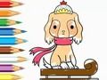 Spel Målarbok: Hund-ridning-släde  på nätet