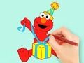 Spel Målarbok: Elmo Gift  på nätet