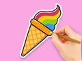 Spel Målarbok: Rainbow Ice Cream  på nätet
