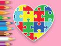 Spel Målarbok: Heart Jigsaw  på nätet