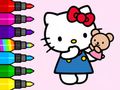 Spel Målarbok: Hello Kitty Teddy Bear  på nätet