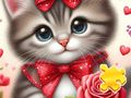 Spel Pussel: Rose Cat  på nätet