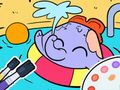Spel Målarbok: Elephant Swim  på nätet