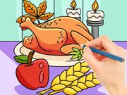 Spel Målarbok: Thanksgiving Turkey Meal  på nätet