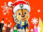 Spel Målarbok: Paw Patrol Christmas  på nätet