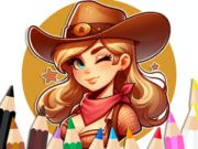 Spel Målarbok: cowgirl  på nätet