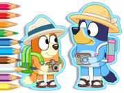 Spel Färgbok: Bluey Camping  på nätet