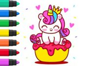Spel Målarbok: Unicorn Cupcake  på nätet