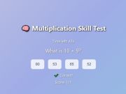 Spel Multiplikationsförmåga test på nätet