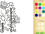 Spel Fjärilar och blommor målarbok för barn på nätet
