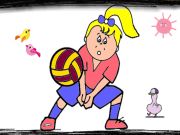Spel Volleyboll kul färg på nätet