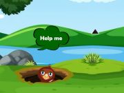 Spel Hjälp skadad fågel fallit ner på nätet