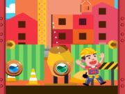 Spel Byggnadsarbetare bubbla skytt på nätet