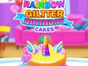 Spel Rainbow Glitter Birthday Cakes på nätet