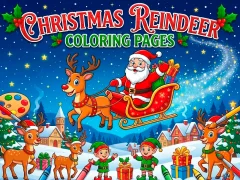 Spel Christmas Reindeer Coloring Pages på nätet