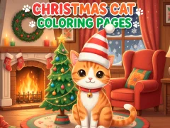 Spel Christmas Cat Coloring Pages på nätet