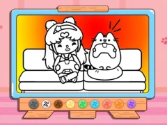 Spel Coloring Book: Toca Life With Pusheen på nätet
