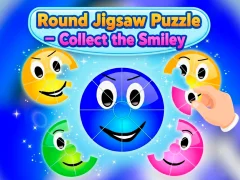 Spel Round jigsaw Puzzle - Collect the Smiley på nätet
