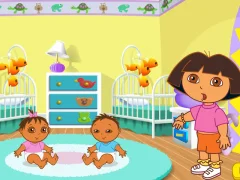 Spel Dora the Explorer Dora's Playtime with the Twins på nätet