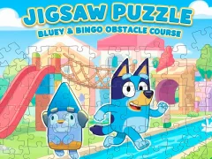 Spel Jigsaw Puzzle: Bluey & Bingo Obstacle Course på nätet