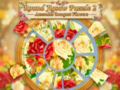 Spel Round jigsaw Puzzle 2 - Assemble Bouquet flowers på nätet