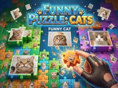 Spel Funny Puzzle: Cats på nätet