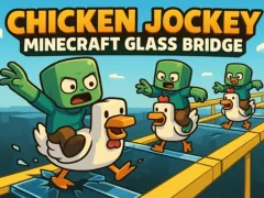Spel Chicken Jockey: Minecraft Glass Bridge på nätet