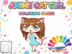 Spel Anime Cat Girl Coloring Pages på nätet