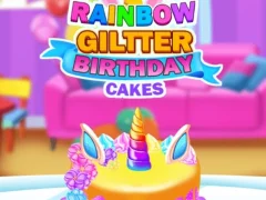 Spel Rainbow Glitter Birthday Cakes på nätet
