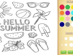 Spel Hej sommar målarbok för barn på nätet