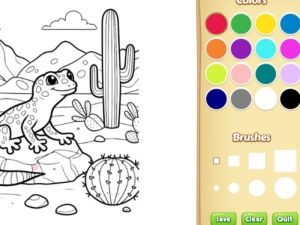 Spel Öken djur målarbok för barn på nätet