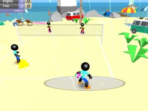 Spel Stickman strandvolleyboll på nätet