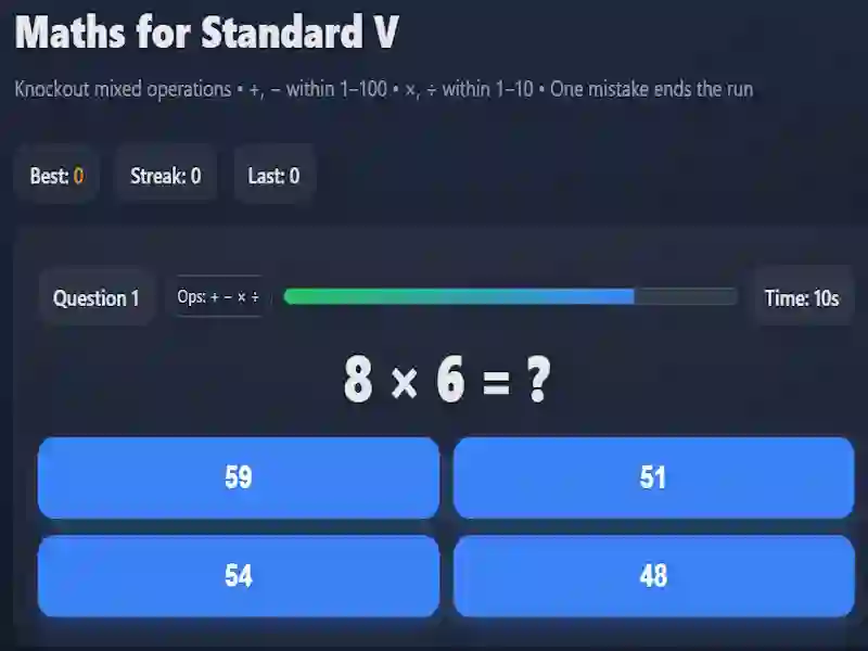 Spel Maths for Standard V på nätet