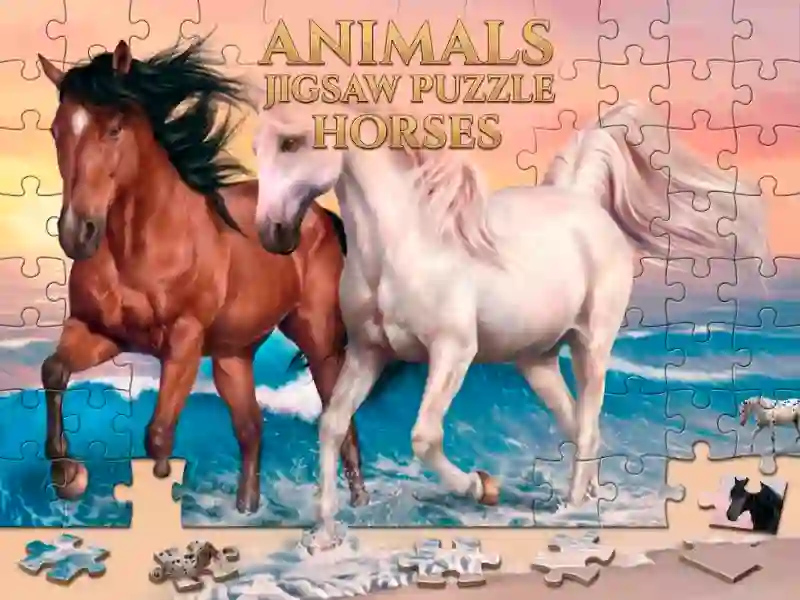 Spel Animals Jigsaw Puzzle Horses på nätet