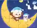 Spel Jigsaw Puzzle: Monkey With Moon på nätet
