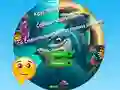 Spel Round Jigsaw Puzzle Collect Pictures of Funny Ocean Inhabitants på nätet