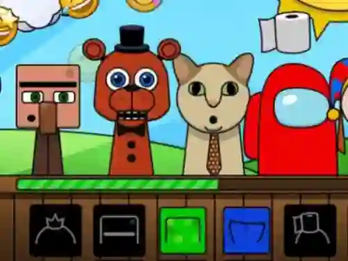 Spel Sprunki: Monsters på nätet