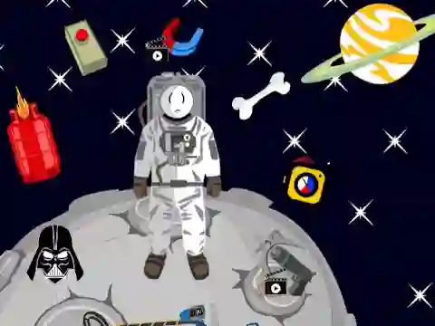 Spel Stickman in Space på nätet