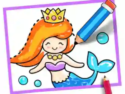 Spel Toddler Drawing: Mermaid på nätet