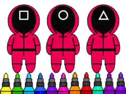Spel Coloring Book: Squid Game Mask på nätet