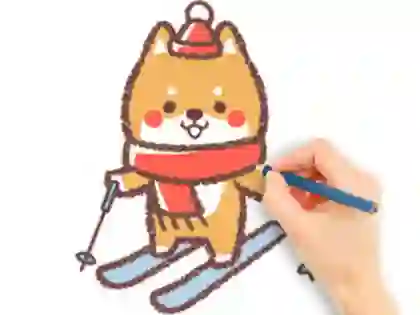 Spel Coloring Book: Skiing Puppy på nätet