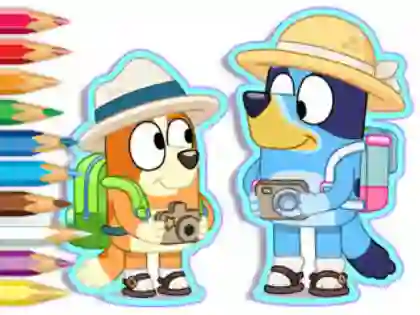 Spel Coloring Book: Bluey Camping på nätet