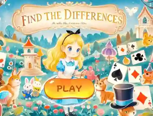 Spel Find The Differences: Alice In Wonderland på nätet