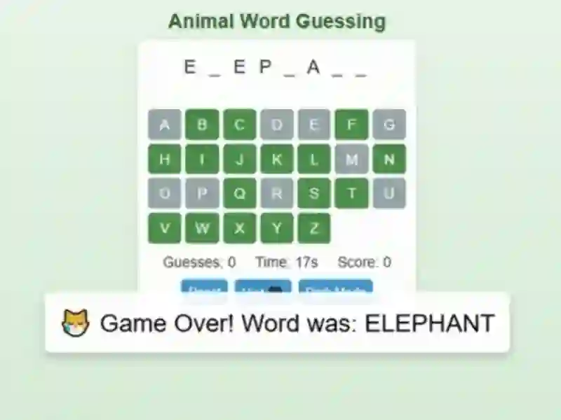 Spel Animal Word Guessing Game på nätet