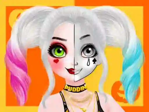 Spel Princess Halloween Makeup Halffaces Tutorial på nätet