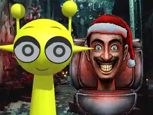 Spel Sprunki in Backrooms Christmas Skibidi på nätet