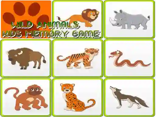 Spel Wild Animals Kids Memory game på nätet