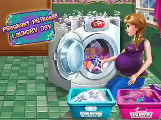 Spel Pregnant Princess Laundry Day på nätet